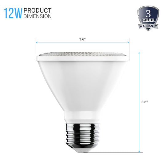 PAR30 - LED Light Bulbs - Light Bulbs - Short Neck, 12 Watt - 45 Watt Equivalent - 3000K - Warm White - High CRI 90+