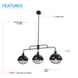 Load image into Gallery viewer, 3-Light - Linear Island Ceiling Light fixtures, Iron Black Finish, E26 Base, Dome Shade