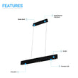 Load image into Gallery viewer, Integrated LED Linear, Long &amp; Rectangular Chandelier In Matte Black Body Finish, 9W, 3000K(warm white), 450LM, Dimmable