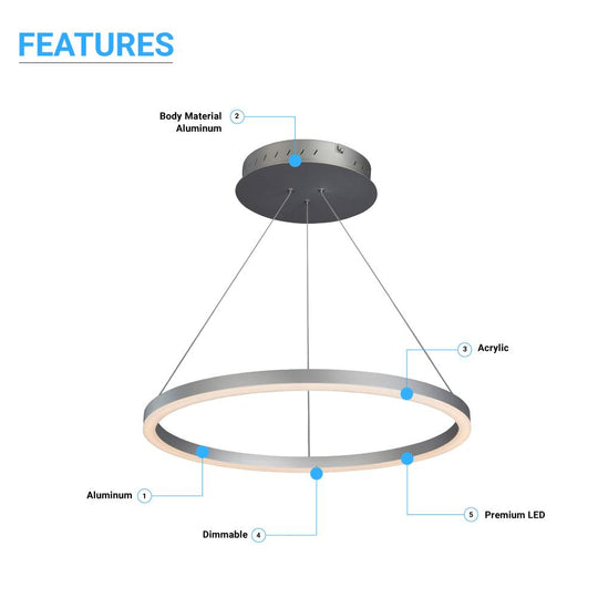 1-Ring LED Modern / Round Chandelier