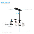 Load image into Gallery viewer, Linear Pendant Lighting Modern, 4-Lights with Clear Glass Shades, E26 Base, for Damp Location, UL Listed, Matte Black Finish