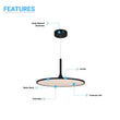 Load image into Gallery viewer, Circular plate pendant light - 41W - 3000K - 2225LM - Diameter 17.3&quot; x 55&quot;H - Dimmable - Pendant Mounting