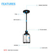 Load image into Gallery viewer, 1-Light Bird Cage Pendant Light - Matte Black Finish, Clear Glass Shade, E26 Base, UL Listed