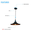 Load image into Gallery viewer, Modern Black hanging light fixture, Trumpet-Shaped, E26 Base, Steel Body, UL Listed
