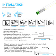 Load image into Gallery viewer, Hybrid T8 4ft LED Tube/Bulb - Glass 18W 2400 Lumens 5000K Clear, Single End/Double End Power, Fluorescent Replacement - Ballast Compatible or Bypass (Check Compatibility List)