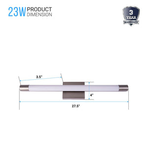 Cylinder Shape Integrated LED Bath Bar Light, 4000K (Cool White), Dimmable, ETL Listed, LED Vanity Light