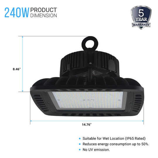 LED UFO Light Dimensions