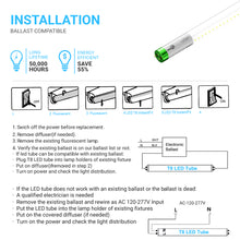 Load image into Gallery viewer, Hybrid T8 4ft LED Tube/Bulb - Glass 18W 2400 Lumens 6500K Clear, Single End/Double End Power, Fluorescent Replacement- Ballast Compatible or Bypass (Check Compatibility List)