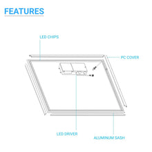 Load image into Gallery viewer, 2 ft. x 4 ft. LED T-Bar Panel Light, 40W/50W/60W Wattage Adjustable, 3000K/4000K/5000K CCT Changeable, Dimmable, 6600LM, ETL &amp; DLC Listed, Perfect For Offices, Schools, Hospitals
