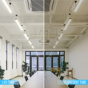 T8 4ft LED Tube Light Glass,18W, 2400 Lumens, 4000K, Clear, Hybrid led Bulbs