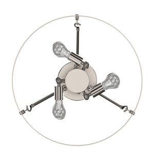 Semi Flushmount Drum Ceiling Light, E26 Base, Steel Cage Matte Black Finish, 3 Years Warranty, UL Listed