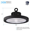 Load image into Gallery viewer, Gen13 240W UFO LED High Bay Light: 4000K, AC120-277V, Featuring a 90° PC Lens and IP65 Rating - Perfect for LED Warehouse Lighting, Workshops, Gyms, Airport Lighting