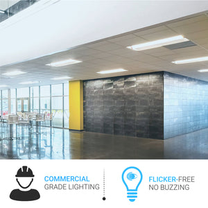 2x4 LED Troffer Light Fixtures, 50W, Dimmable, 5000K, 2-Pack, Overhead Lighting For Offices, Hallways