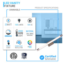 Load image into Gallery viewer, Cylinder Shape Integrated LED Bath Bar Light, 4000K (Cool White), Dimmable, ETL Listed, LED Vanity Light