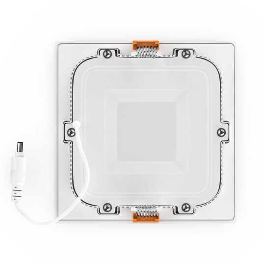 6" 12W LED Slim Panel Recessed Ceiling Light with Junction Box, Square