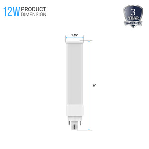 12W - LED PL BULB, 1-Pack, 5000K, 1100 Lumens (Daylight White), GX24Q 4Pin