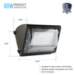 Load image into Gallery viewer, 80W LED Wall Pack Light With Photocell Sensor; 10200 Lumens 5700K Bronze Finish; Forward Throw