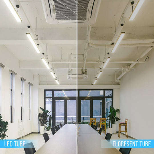 T8 4ft LED Tube/Bulb - Glass 18W 1710 Lumens 5000K Frosted, Retrofit, G13 Base, Single Ended Power - Ballast Bypass Fluorescent Replacement