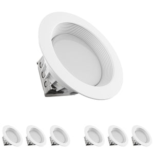 Round 8-Inch LED Recessed Ceiling Mount Light with Built-In Junction Box and Baffle Trim: 30W, 2250LM, Dimmable