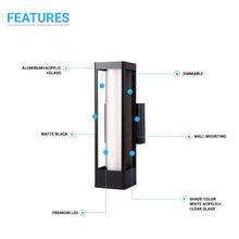 Load image into Gallery viewer, black-aluminum-led-outdoor-wall-cylinder-light