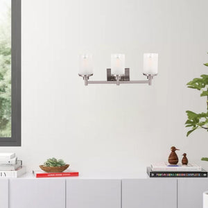 Cylinder Shape Bathroom Vanity Lights with Frosted Glass Shades, E26 Base, UL Listed for Damp Location, 3 Years Warranty