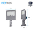 Load image into Gallery viewer, 150W LED Pole Light With Photocell ; 5700K ; Universal Mount ; Silver ; AC100-277V