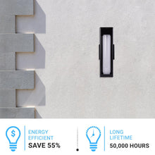 Load image into Gallery viewer, black-aluminum-led-outdoor-wall-cylinder-light