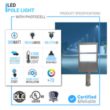 Load image into Gallery viewer, LED Pole Light With Photocell