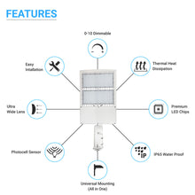 Load image into Gallery viewer,  LED Parking Lot Pole Light Fixtures With Photocell