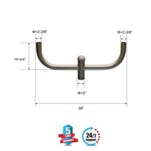 Load image into Gallery viewer, Dimensions of Bullhorn 2 Arms 180 Degree for LED pole light by LEDMyPlace Canada