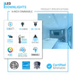 Load image into Gallery viewer, 4-inch LED Eyeball Downlight, 10W, 740 LM, Recessed Ceiling Light Fixture, kitchen downlights