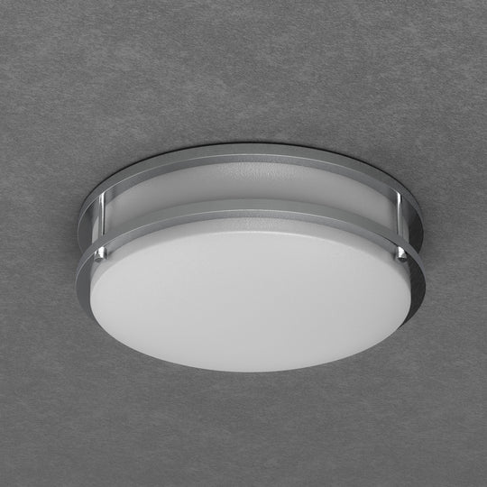 12-Inch Double Ring Dimmable LED Flush Mount Ceiling Light, 14 Watt (50W Equivalent), 1100lm, 3000K Warm White, Brushed Nickel Finish