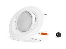Load image into Gallery viewer, 5/6-inch LED Dimmable Eyeball Downlight, 15W, 1060LM, White, Recessed Ceiling Light Fixture