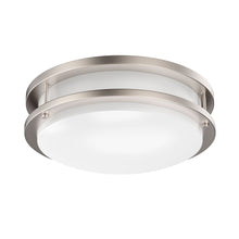 Load image into Gallery viewer, LED Flush Mount Double Ring, 12&quot;,18W (55W Equivalent), 1050lm, Dimmable, 3 Color Switchable (3000K/4000K/5000K), Brushed Nickel