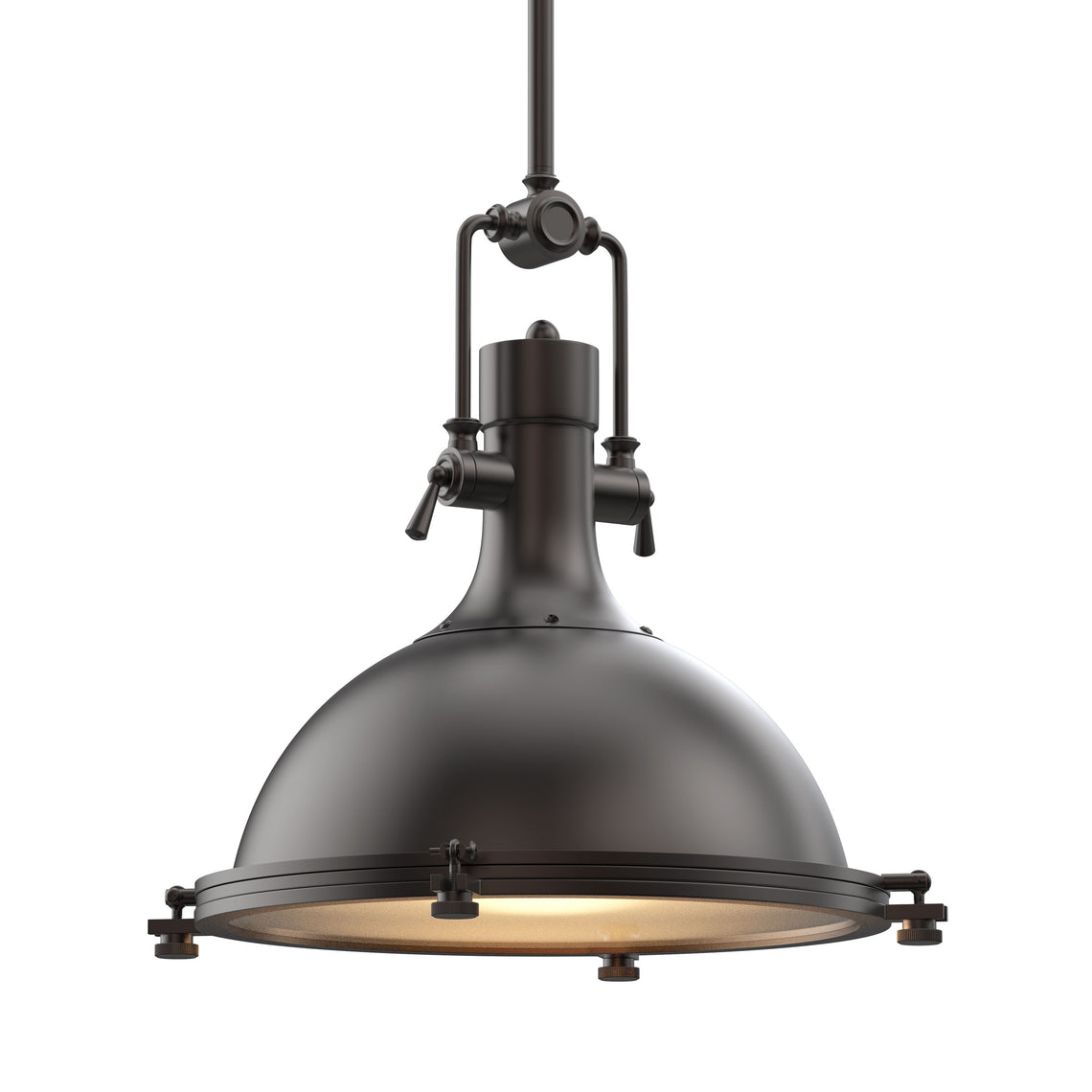 Bronze Finish, Industrial Pendant Light Fixture, Includes Extension Rods 1x6