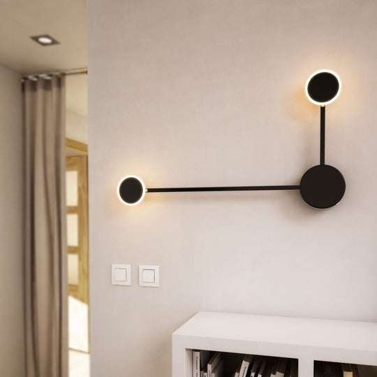Integrated LED Wall Sconces Lights, 6W/Head, 3000K, 300LM/head, Dimmable, Matte Black Body Finish