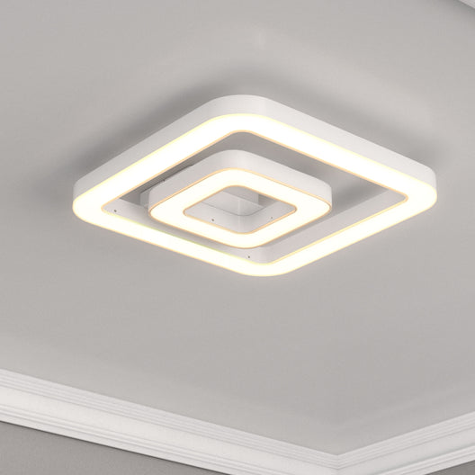 Indoor Square Ceiling Lights - 45W - 3000K-6500K - 2250LM - Dimmable - Simple Close to Ceiling Fixtures - 2- Square Shape