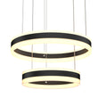 Load image into Gallery viewer, 2-Ring,112W, 3000K-6500K, 5600LM, Unique LED Circular Chandelier, Dimmable, Sand Black Body Finish