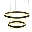 Load image into Gallery viewer, 2-Ring,112W, 3000K-6500K, 5600LM, Unique LED Circular Chandelier, Dimmable, Sand Black Body Finish