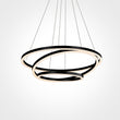 Load image into Gallery viewer, 3-Ring Circular Chandelier, 102Watt, 3000K, 4335Lumens, Pendant Mounting, Matte Black Body Finish, Dimmable