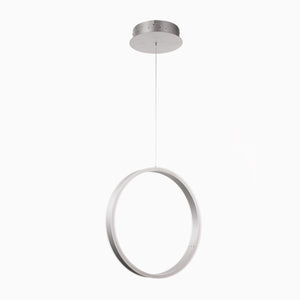 1-Light, Ring LED Pendant Lighting, Unique Design, 34W, 3000K (Warm White), 1028LM, Dimmable, Aluminum Body Finish,