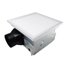 Load image into Gallery viewer, Quiet Exhaust Fan for Bathroom with Square Flat Panel Light 8W, 4000K 1000LM, 50-100 CFM, &lt;0.3-0.7 Sones, Ceiling/Wall Mounted