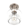 Load image into Gallery viewer, Clear Glass Dome Shape Flush Mount Light, Brushed Nickel Finish, E26 Base, Ceiling Mounting, UL Listed for Damp Location