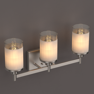 Cylinder Shape Bathroom Vanity Lights with Frosted Glass Shades, E26 Base, UL Listed for Damp Location, 3 Years Warranty