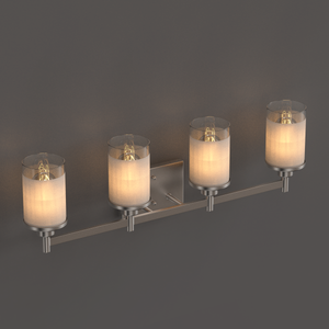 Cylinder Shape Bathroom Vanity Lights with Frosted Glass Shades, E26 Base, UL Listed for Damp Location, 3 Years Warranty