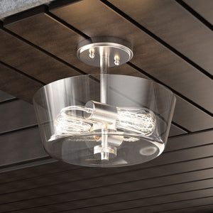 2-Lights, Round, Semi Flush Mount Lights - Stylish Ceiling Light, UL Listed for Damp Location, E26 Base, 3 Years Warranty