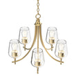 Load image into Gallery viewer, 5-Lights Chandelier Lighting - Brass Gold Finish, Clear Glass Shades, UL Listed for Damp Location, E26 Socket, 3 Years Warranty