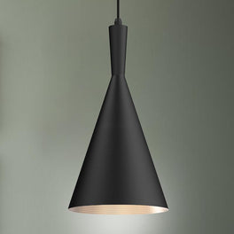 E26 Base, Matte Black Pendant Lighting, Subulate Style, Steel Body, UL Listed