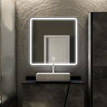 Load image into Gallery viewer, LED Lighted Shelf Mirror, Touch Sensor Switch, CCT Remembrance, Defogger, Raven Style, Bathroom Vanity Mirrors