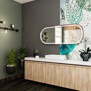 26 in. X 63 in. LED Lighted Bathroom Vanity Mirror with Rose Gold Frame, CRI 90+, Anti-Fog Adjustable Color Temperature & Remembrance, Lighted Makeup Mirrors, Realx Style